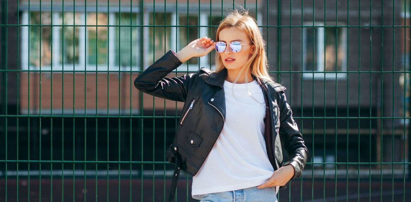 футболка большого размера кожаная куртка